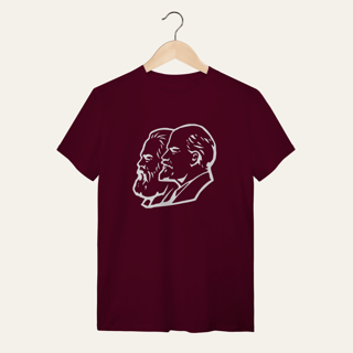 Nome do produto Camiseta Marx, Engels e Lenin: Teoria e Fundamentos - VOZ ATIVA | Algodão 100% (Quality)