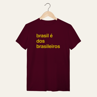 Nome do produto Camiseta O Brasil é dos Brasileiros: Frases e Ideias - VOZ ATIVA | Algodão 100% (Quality)