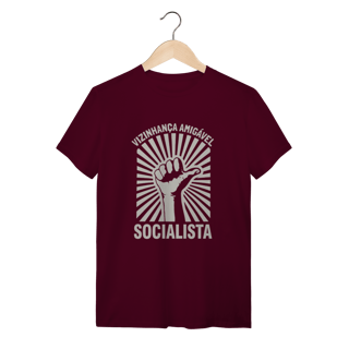 Nome do produto Camiseta Vizinhança Amigável Socialista: Sátira Ativa - VOZ ATIVA | Algodão 100% (Quality)