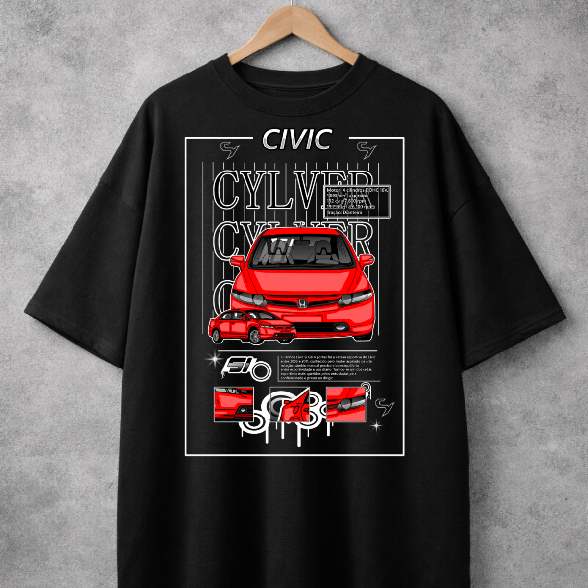 Nome do produto: Camiseta Oversized Civic SI V2