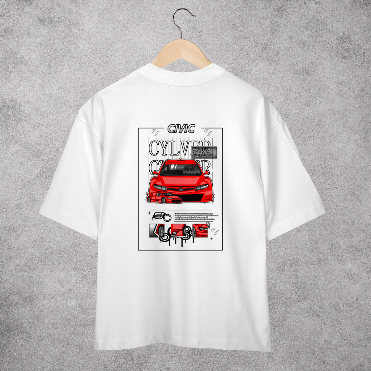 Nome do produto: Camiseta Oversized Civic Stock Car v2