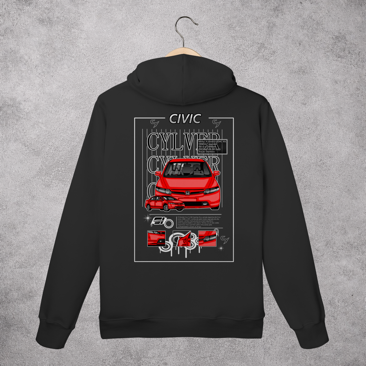 Nome do produto: Moletom Canguru civic si v2