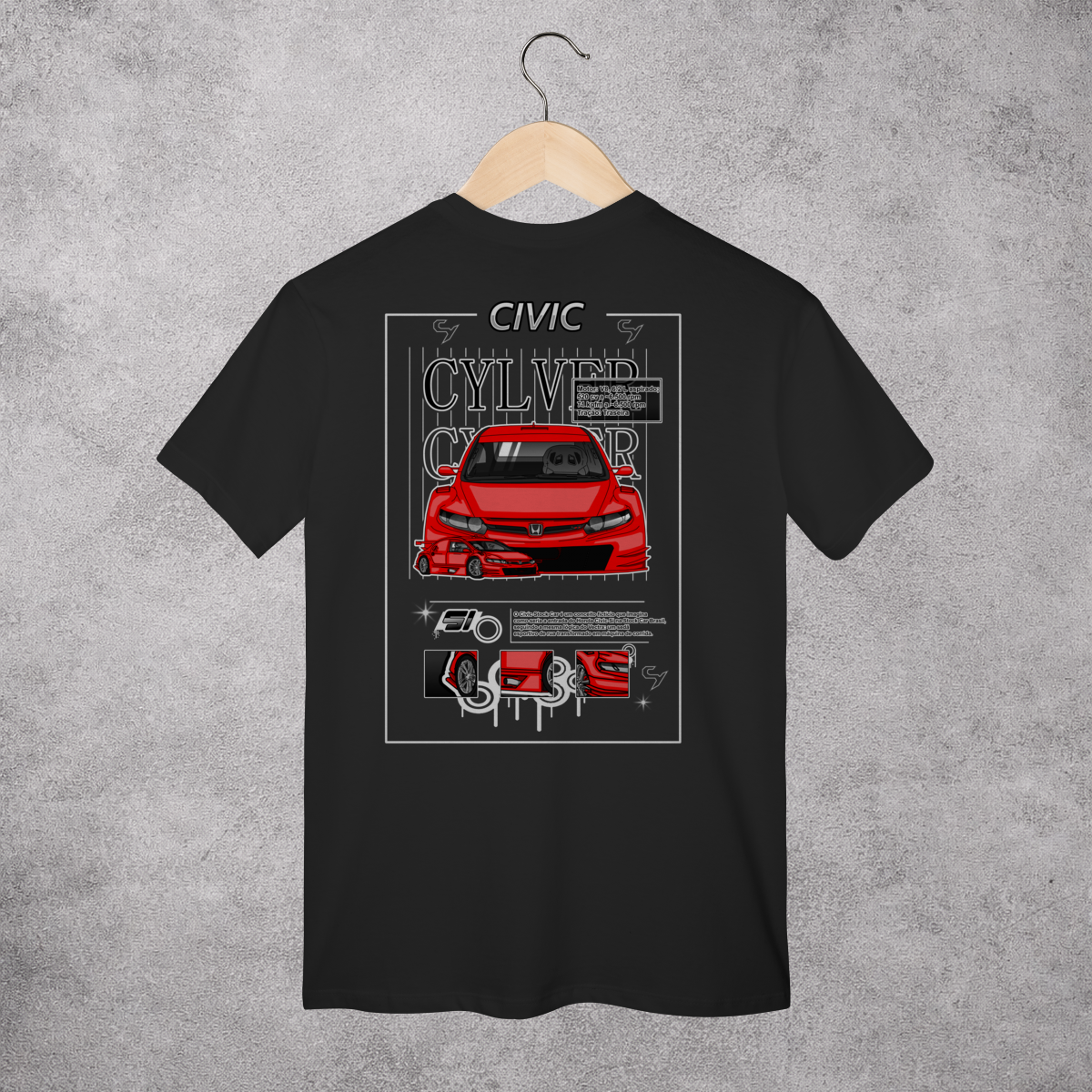 Nome do produto: T-Shirt stg1 Civic Stock Car v2