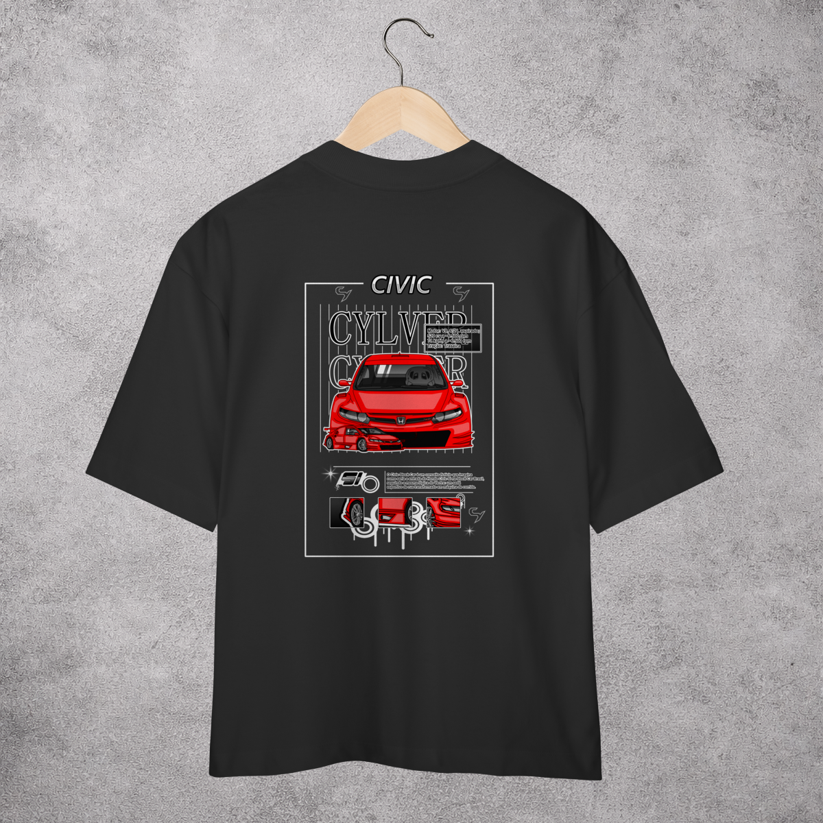 Nome do produto: Camiseta Oversized Civic Stock Car v2