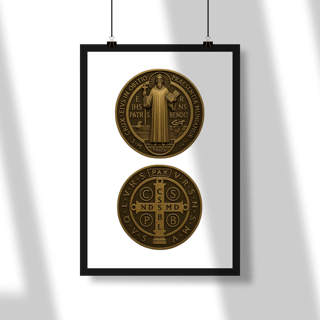 Poster - Medalha de São Bento - Fundo Branco