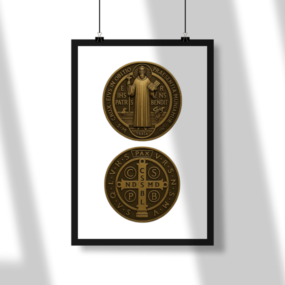 Poster - Medalha de São Bento - Fundo Branco