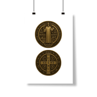 Nome do produto Poster - Medalha de São Bento - Fundo Branco