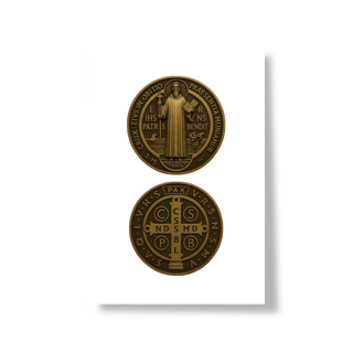 Nome do produto Poster - Medalha de São Bento - Fundo Branco