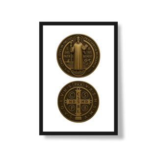 Nome do produto Poster - Medalha de São Bento - Fundo Branco