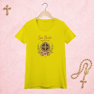 Nome do produto Medalha de São Bento Floral - Feminina Estampa Central