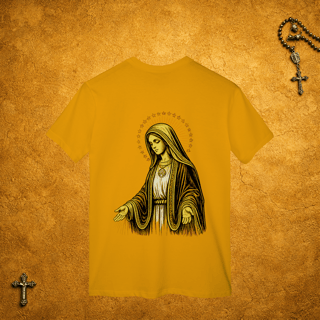 Nome do produto Nossa Senhora das Graças Traços Pretos - Costas Dourada