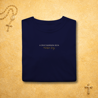 Nome do produto A Cruz Sagrada Seja Minha Luz - Escrita Minimalista