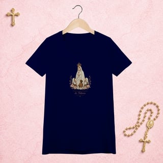 Nome do produto Nossa Senhora de Fátima Floral - Feminina Estampa Central