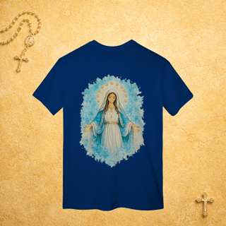 Nome do produto Nossa Senhora das Graças Fundo Azul - Costas Colorida