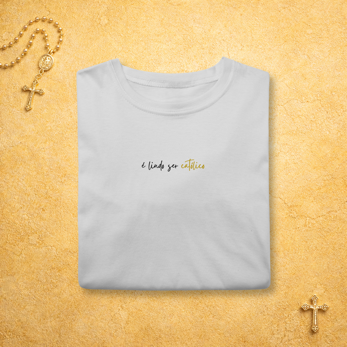 Nome do produto: É lindo ser católico (centro) - Escrita Minimalista