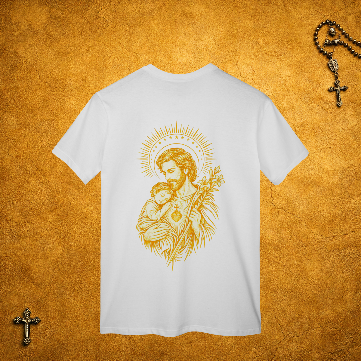 Nome do produto: São José Traços Brancos - Costas Dourada