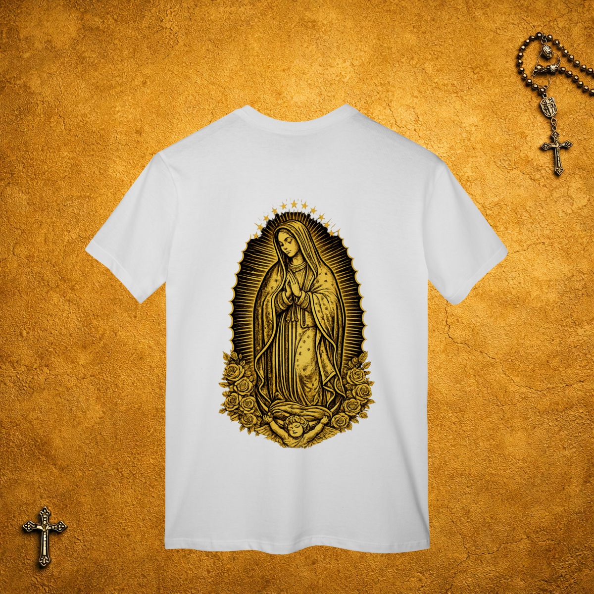 Nome do produto: Nossa Senhora de Guadalupe Traços - Costas Dourada