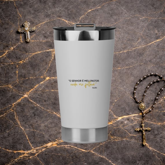 Copo Térmico - O senhor é meu pastor (Branco)