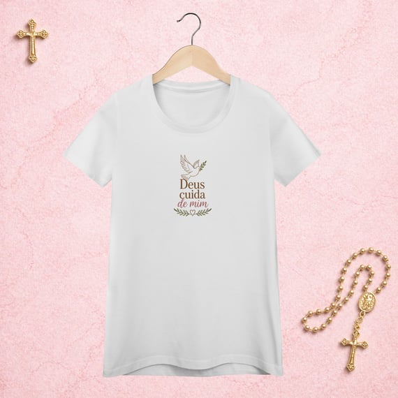 Deus Cuida Floral - Feminina Estampa Central