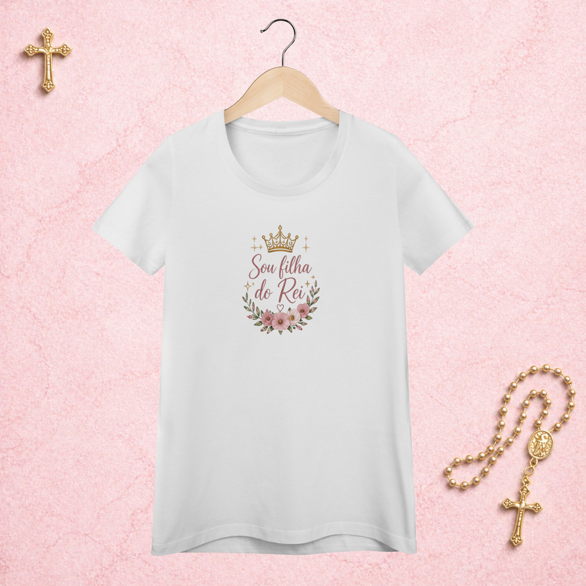 Nome do produto: Filha do Rei Floral - Feminina Estampa Central