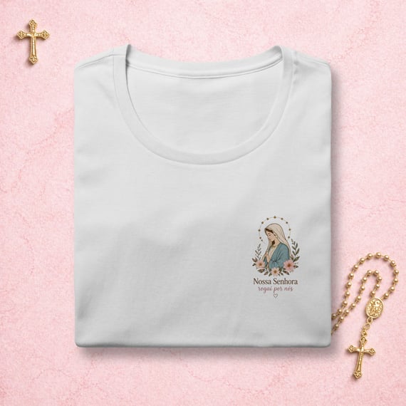 Nossa Senhora Floral - Feminina Estampa Pequena