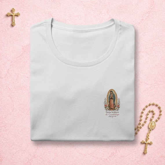 Nossa Senhora Guadalupe Floral - Feminina Estampa Pequena