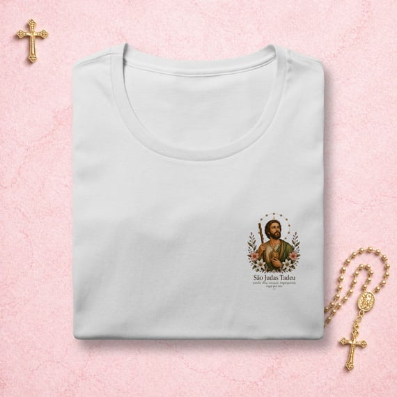 São Judas Tadeu Floral - Feminina Estampa Pequena 