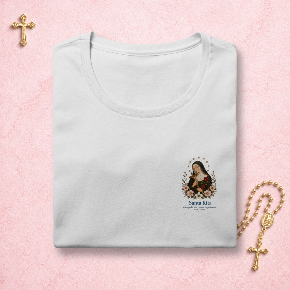 Nome do produto: Santa Rita Floral - Feminina Estampa Pequena