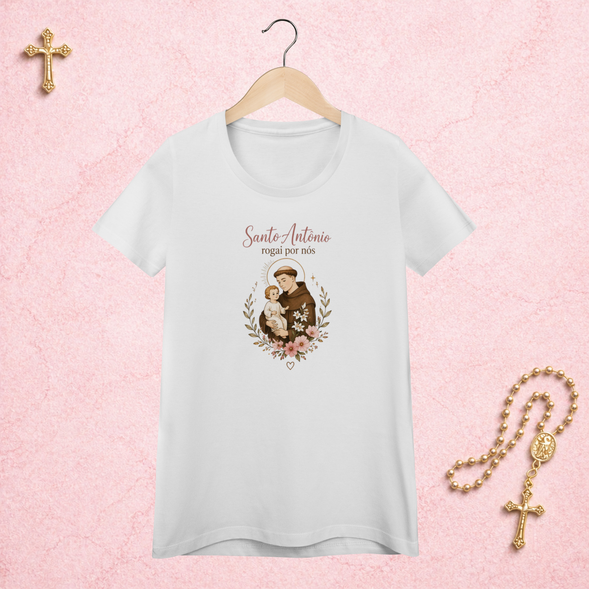 Nome do produto: Santo Antônio Floral - Feminina Estampa Central