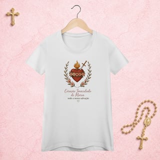 Coração Imaculado Floral - Feminina Estampa Central