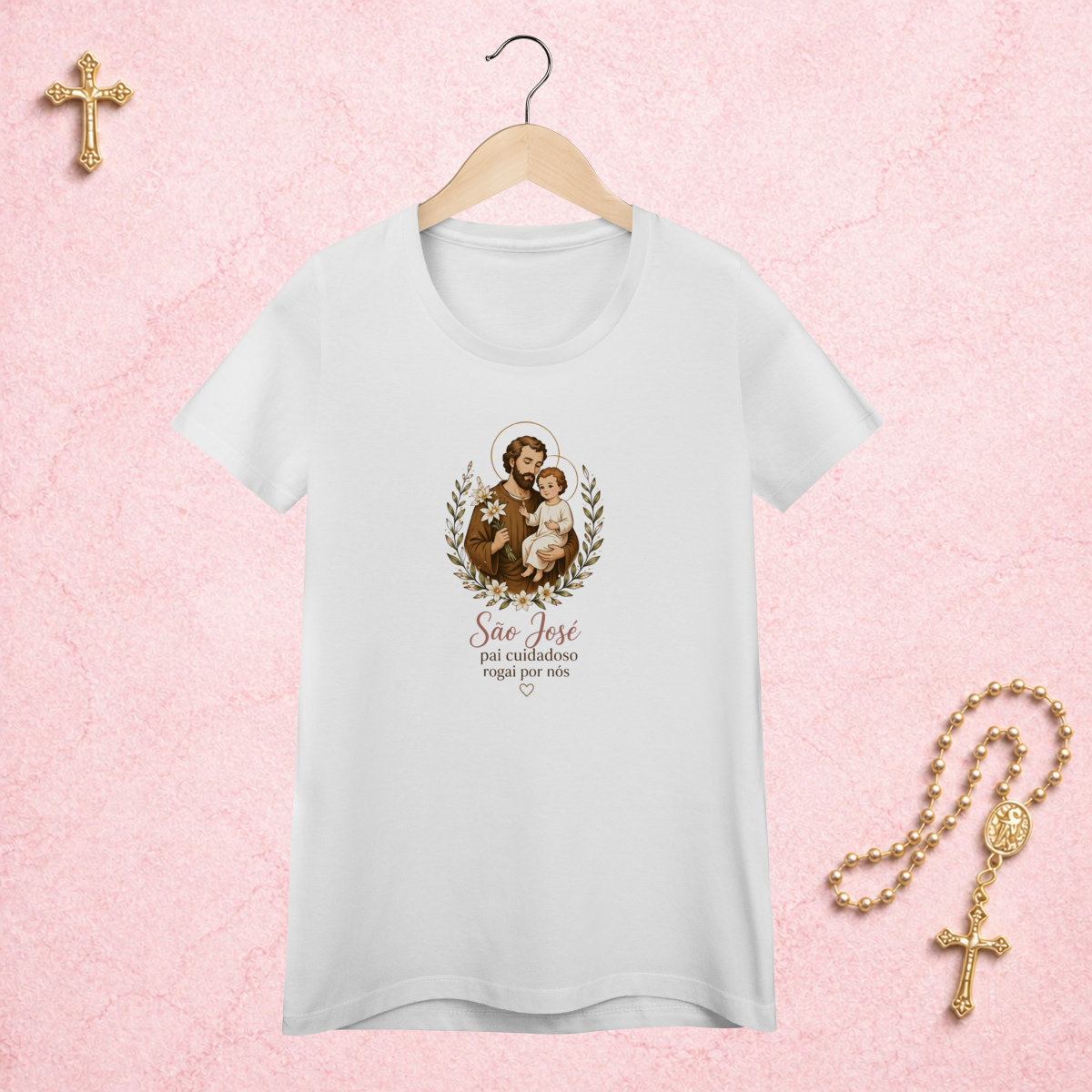 Nome do produto: São José Floral - Feminina Estampa Central