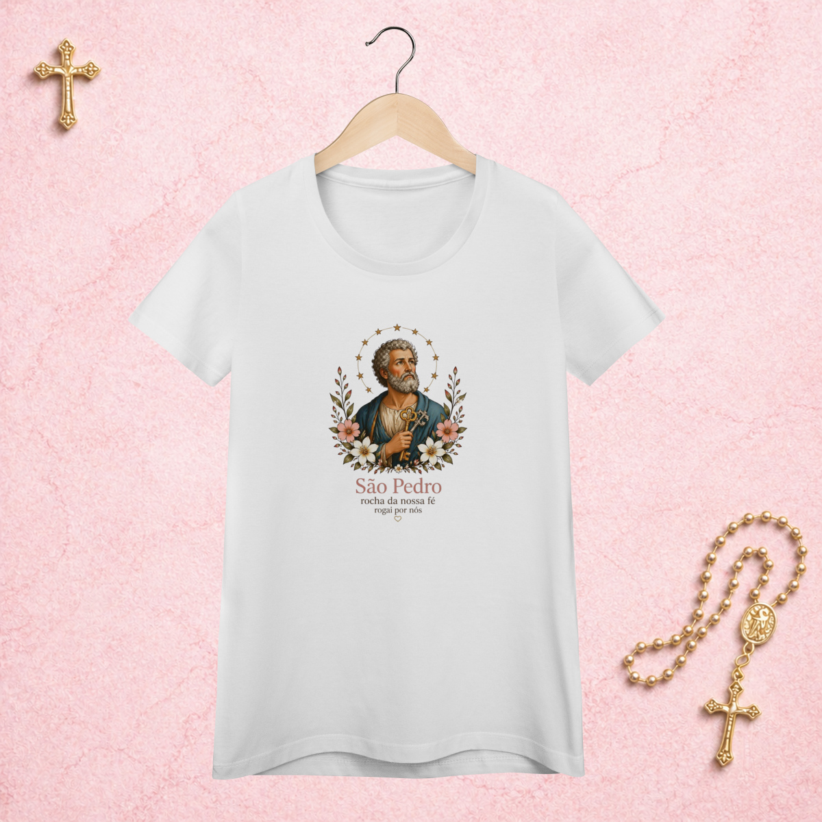 Nome do produto: São Pedro Floral - Feminina Estampa Central