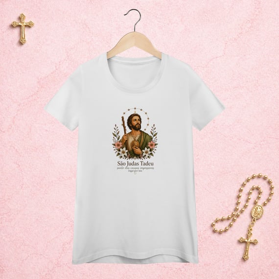 São Judas Tadeu Floral - Feminina Estampa Central