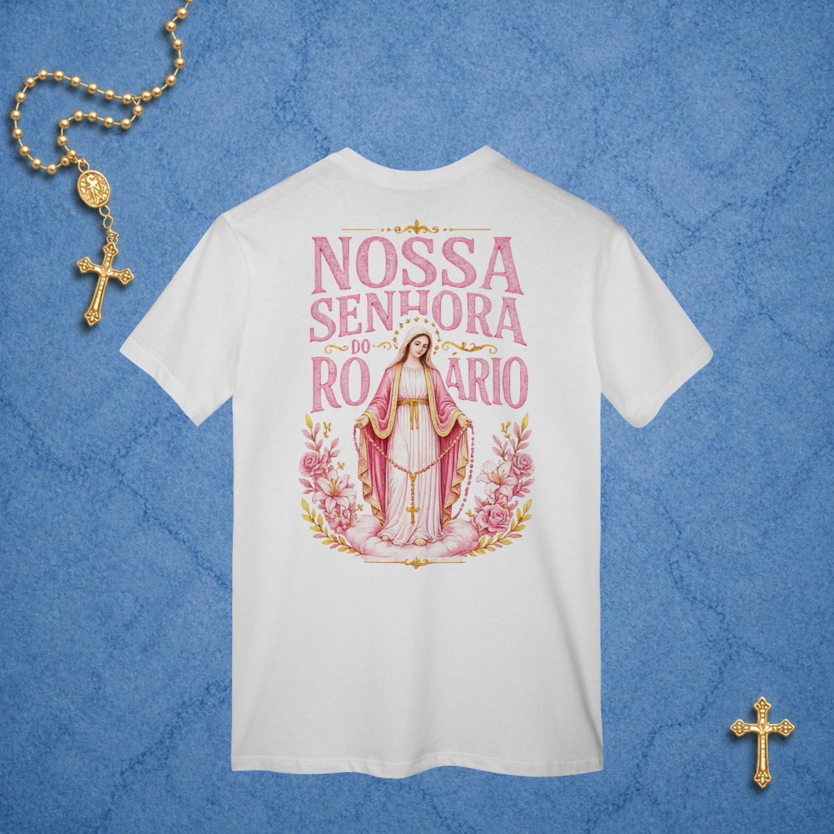 Nossa Senhora do Rosário Rosa e Amarelo - Costas