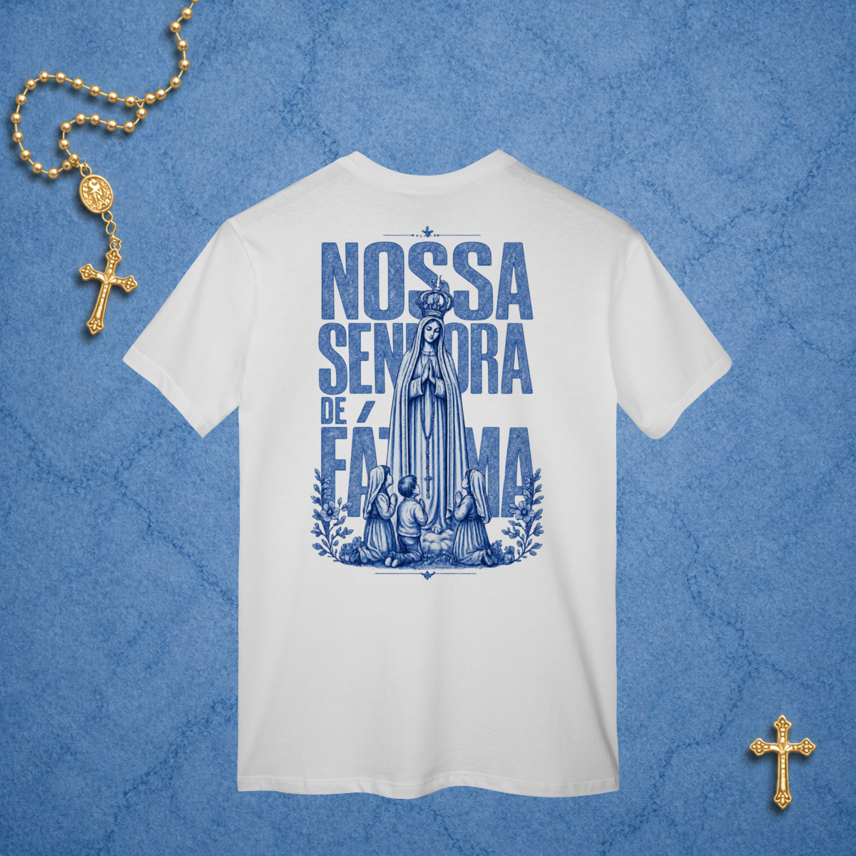 Nossa Senhora de Fátima Azul - Costas