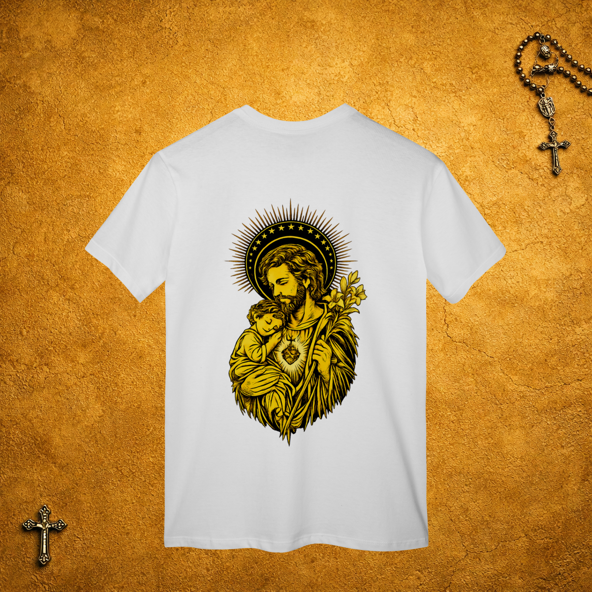 Nome do produto São José Traços Pretos - Costas Dourada