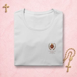 Coração Imaculado Floral - Feminina Estampa Pequena