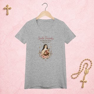 Nome do produto Santa Teresinha Floral - Feminina Estampa Central