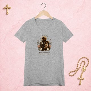 Nome do produto São Benedito Floral - Feminina Estampa Central