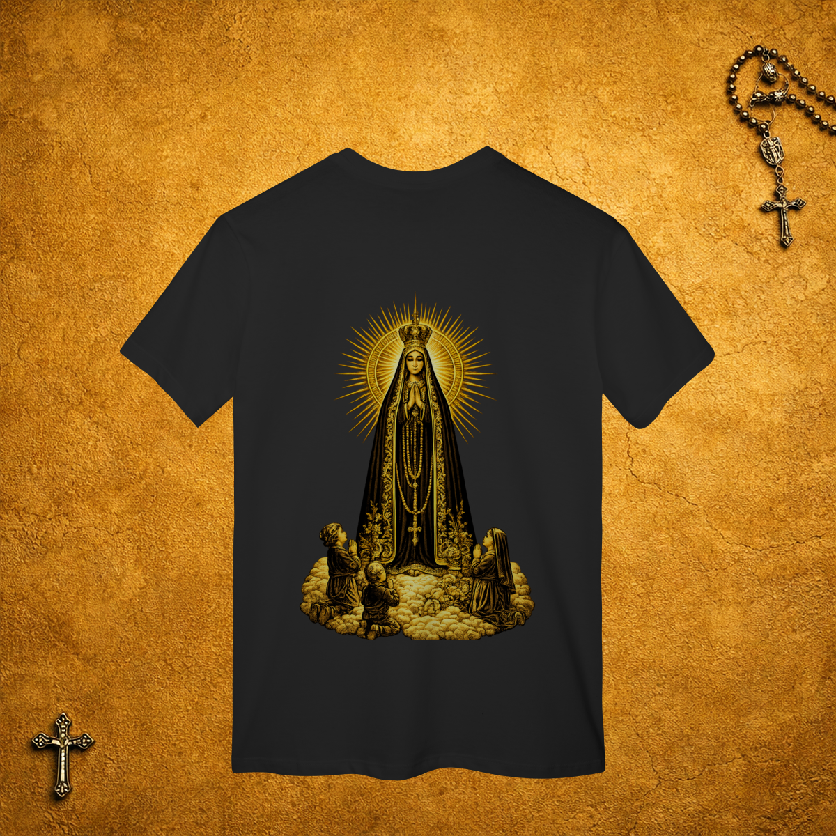 Nome do produto: Nossa Senhora de Fátima - Costas Dourada