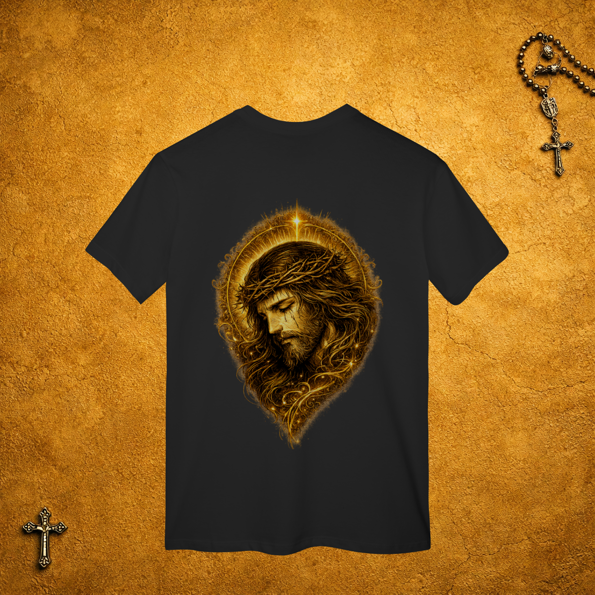 Nome do produto: Jesus Cristo Rosto - Costas Dourada