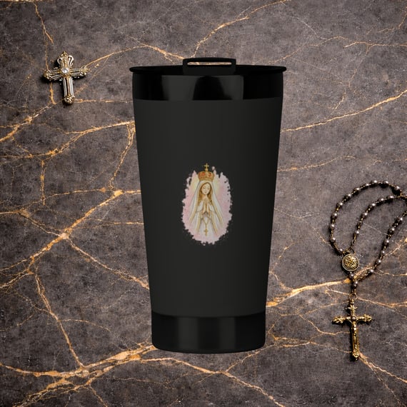 Copo Térmico - Nossa Senhora de Fátima (Preto)