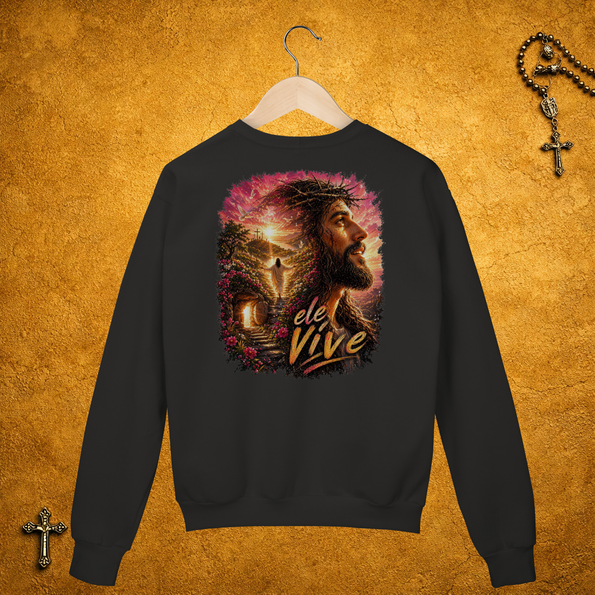 Moletom Ele Vive (sol) - Estampa Costas