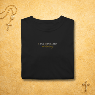 Nome do produto A Cruz Sagrada Seja Minha Luz - Escrita Minimalista