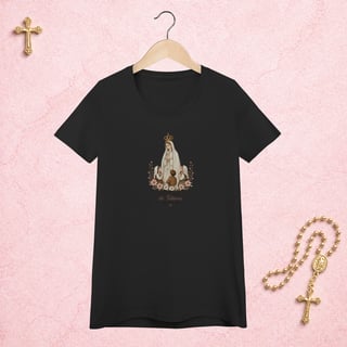 Nome do produto Nossa Senhora de Fátima Floral - Feminina Estampa Central