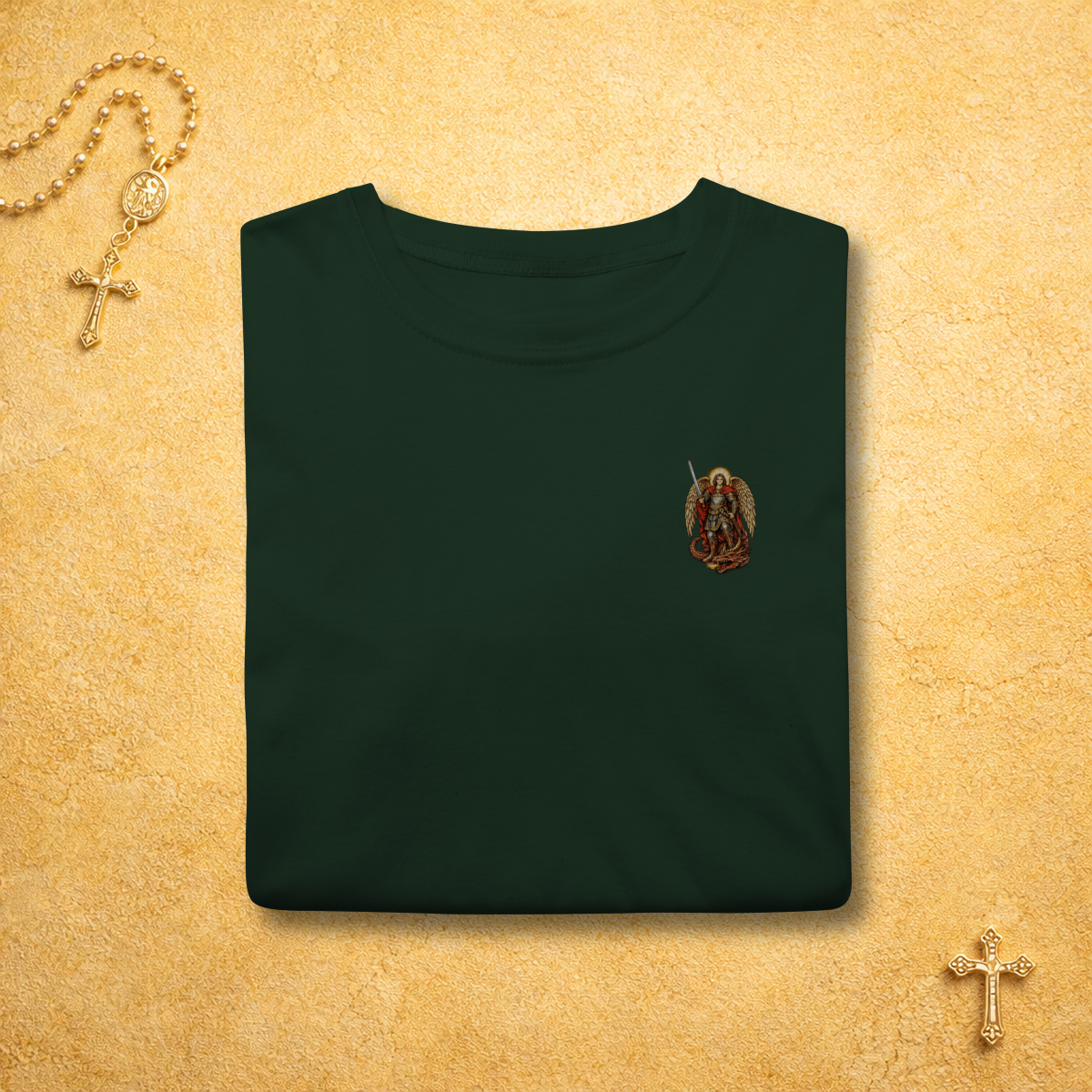 Nome do produto: São Miguel Arcanjo fundo amarelo - Minimalista Colorida