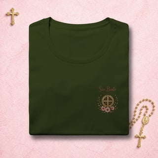 Nome do produto Medalha São Bento Floral - Feminina Estampa Pequena