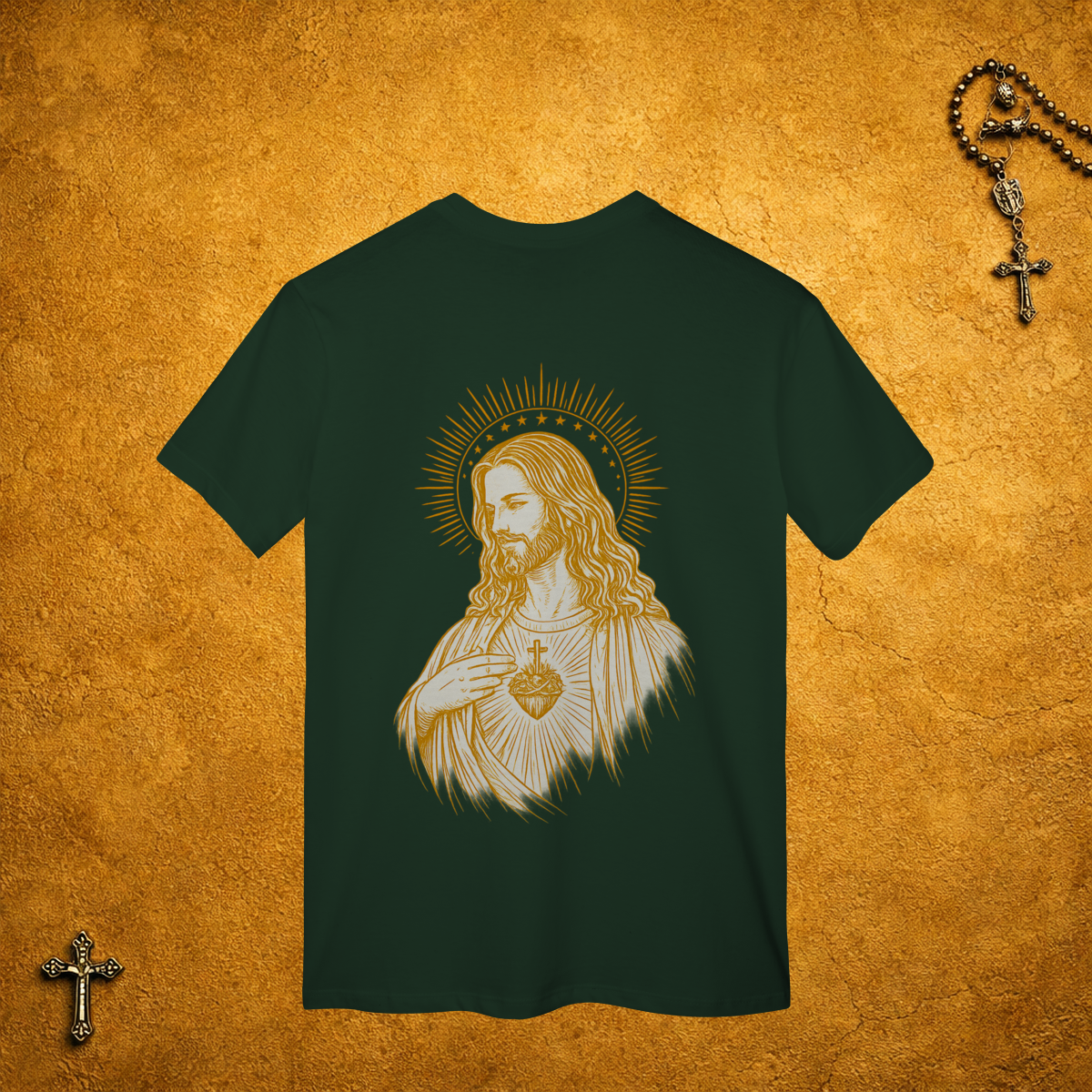 Nome do produto Jesus Cristo Traços Brancos - Costas Dourada