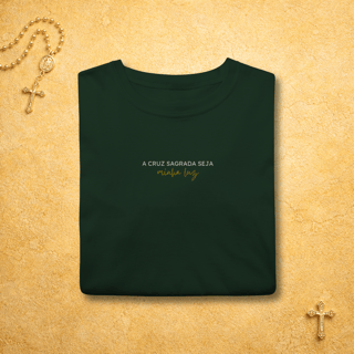 Nome do produto A Cruz Sagrada Seja Minha Luz - Escrita Minimalista