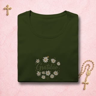 Nome do produto Gratidão Floral - Feminina Estampa Central